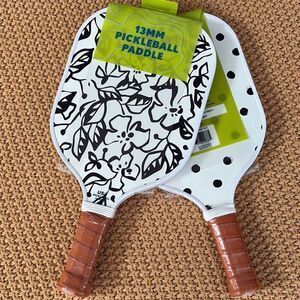 NWT 2 Floral/ Polka Dot Pickleball Paddles  with Brown Grip